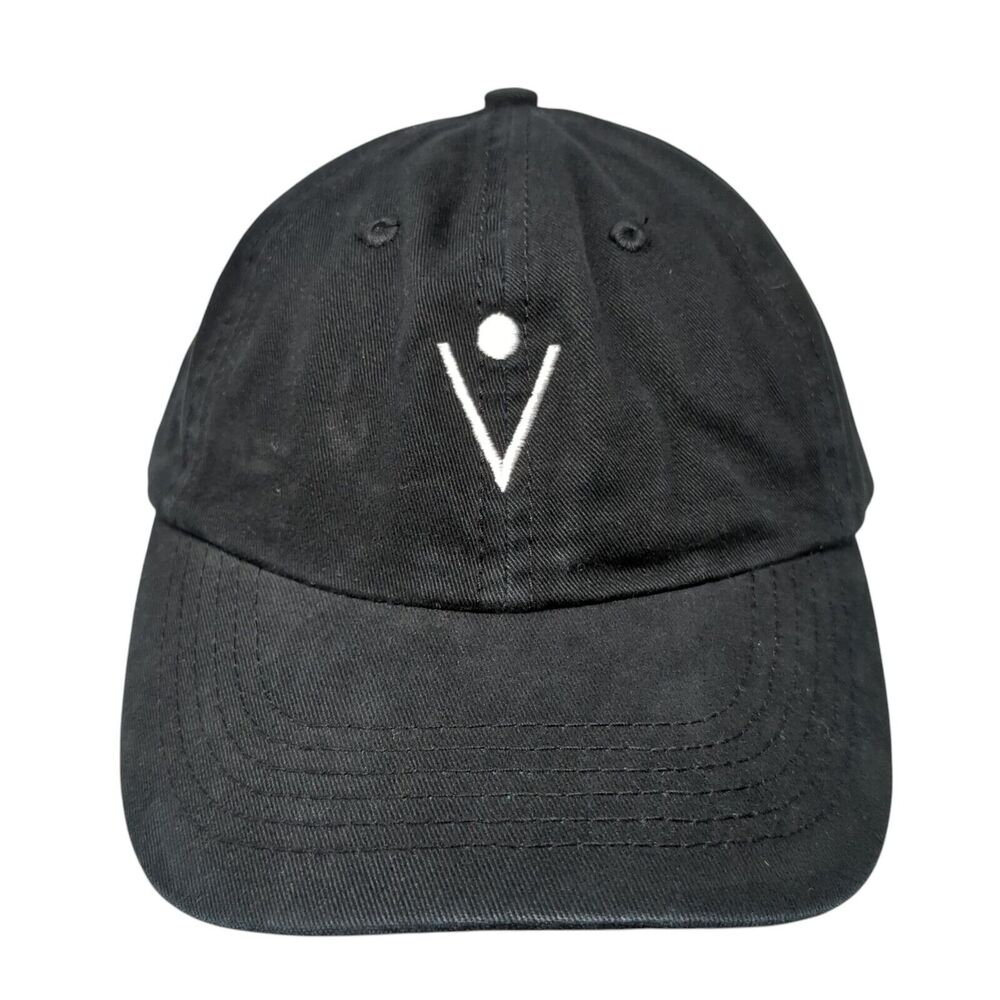 Velocity Slideback Hat Black One Size Adjustable Embroidered 6 Panel Cotton